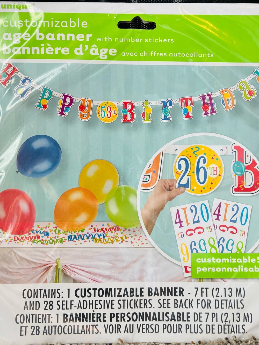 Unique Customizable 'Happy Birthday' Banner in Multi-Color